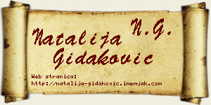 Natalija Gidaković vizit kartica